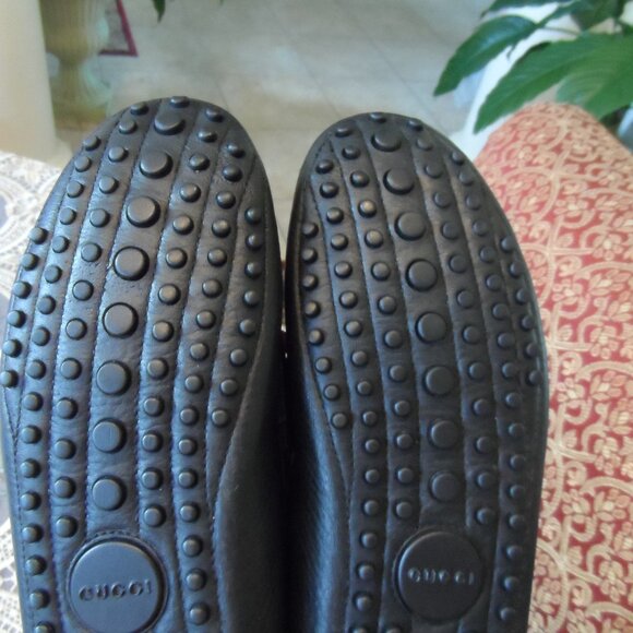 Gucci Black Horse Bit Detail Calf Leather Driving Loafers Size 37.5B - Picture 16 of 16